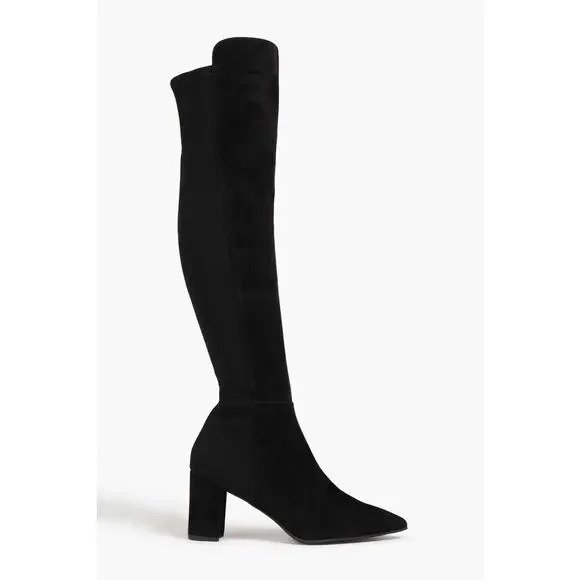 Stuart Weitzman Black Over-the-Knee Suede Boots - Picture 4 of 10